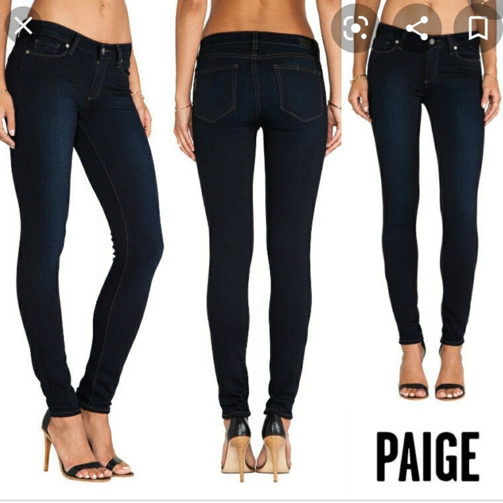 PAIGE JEANS SKYLINE SKINNY SZ 30 INDIGO FLAWLESS